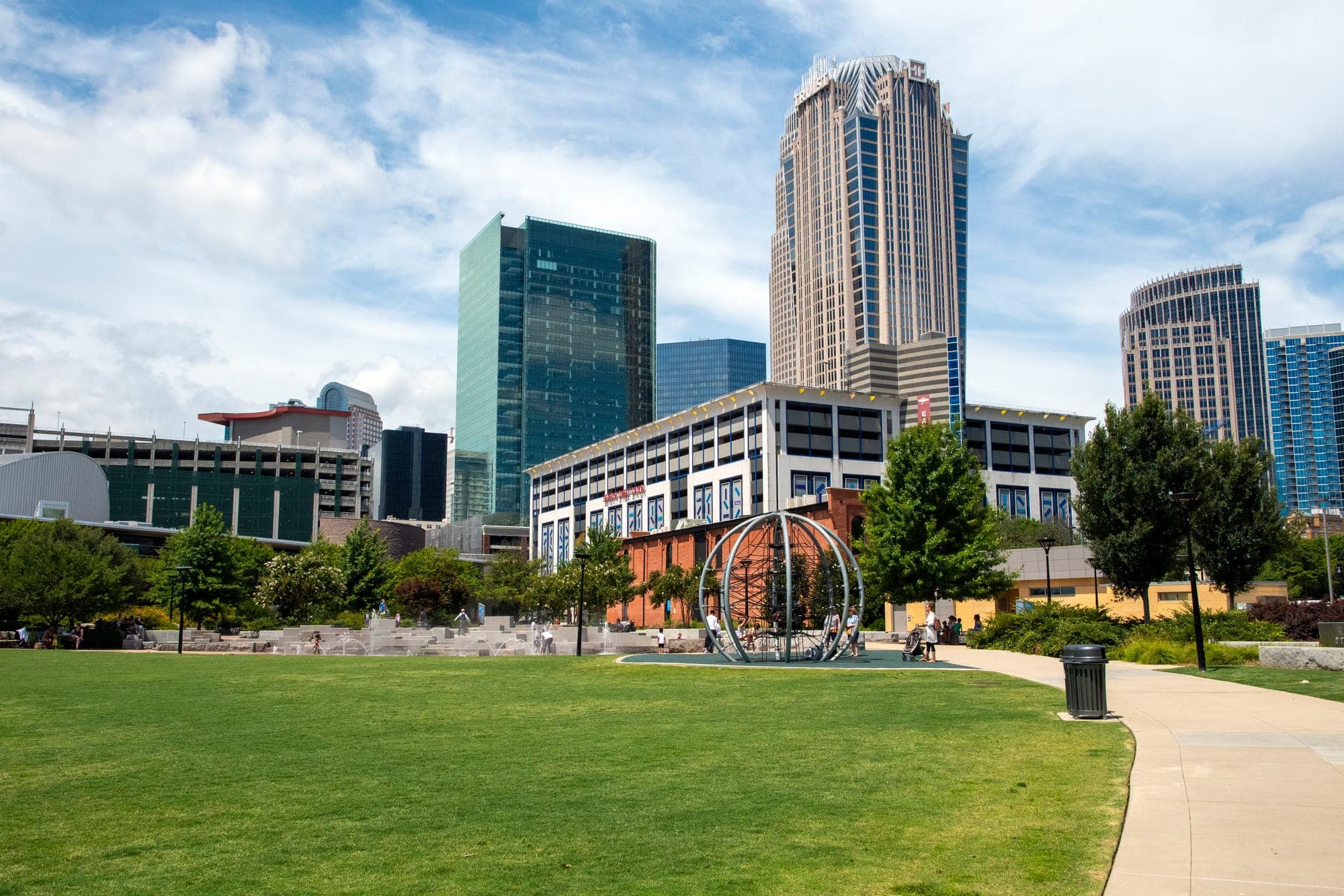 Charlotte skyline from a live US plumbing site we operate
